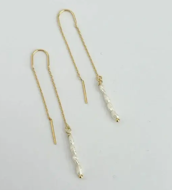 Little Pearl Threader Earrings