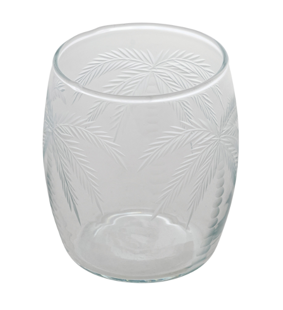 8 oz. Etched Drinking Glass with Palm Trees