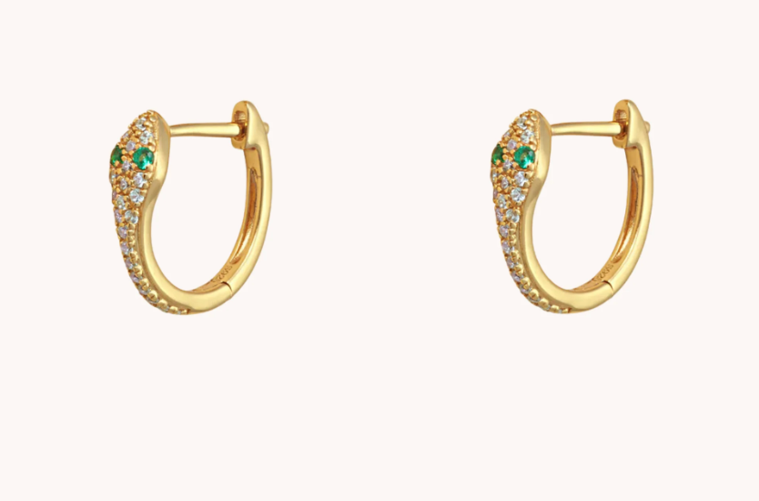 Snake Gold Stud Earrings