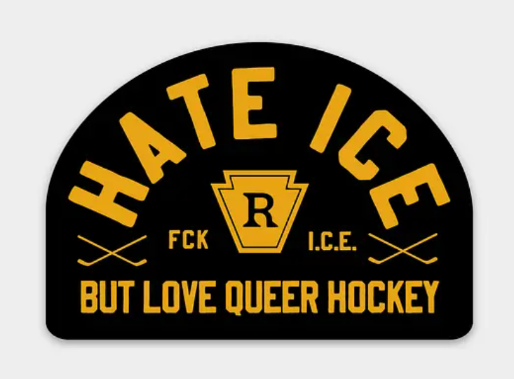 I Hate Ice But Love Queer Hockey Sticker