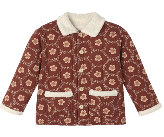 Quilted Coat | Brick Daisies