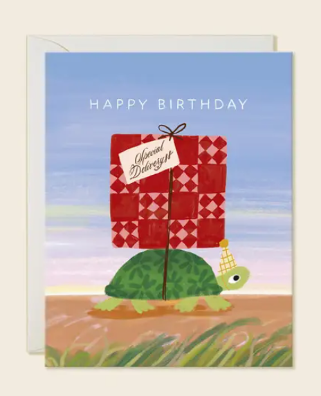 Turtle Delivery Birthday Card