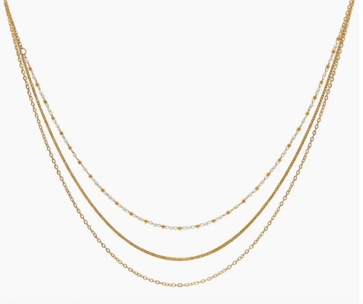 Triple Strand Layered Necklace