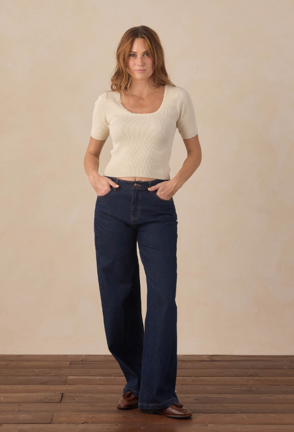 Women's Scallop Tee | Natural