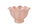 Stoneware Vintage Reproduction Ruffled Footed Container | Pink