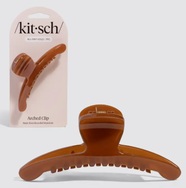 Recycled Plastic Large Arched Clip - Mocha
