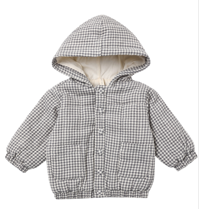 Hooded Woven Jacket | Midnight Gingham