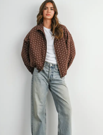 Floral Fleece Jacket | Brown Multi