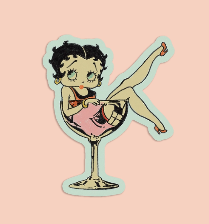 Betty Boop Drink Sticker
