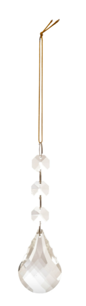 Crystal Hanging Beaded Drop Ornament | Clear