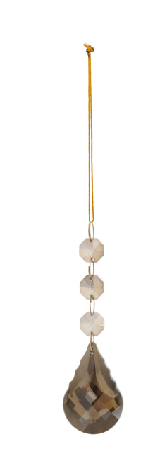 Crystal Hanging Beaded Drop Ornament | Smoke