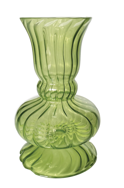 Fluted Glass Vase | Green