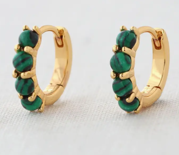 Blue Lapis Huggie Hoop Earrings