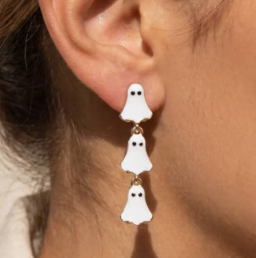 Triple Ghost Drop Earrings