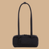 A black nylon shoulder bag.
