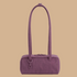 A purple nylon shoulder bag.