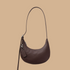 A brown leather handbag. 