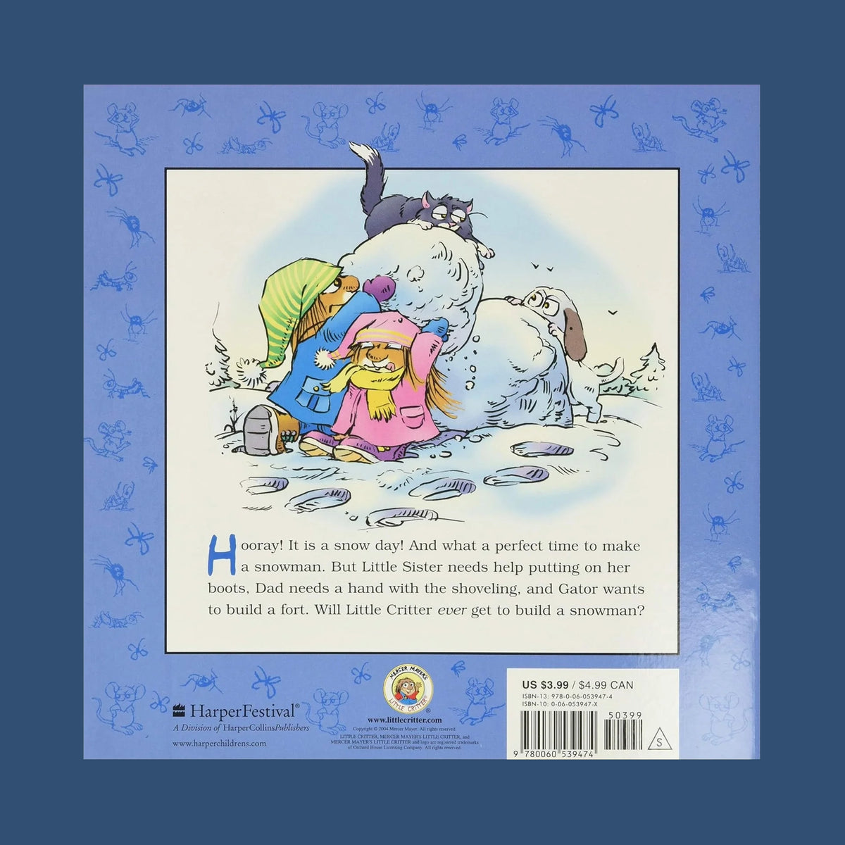 The back of the Berenstain bears Winter Wonderland book.