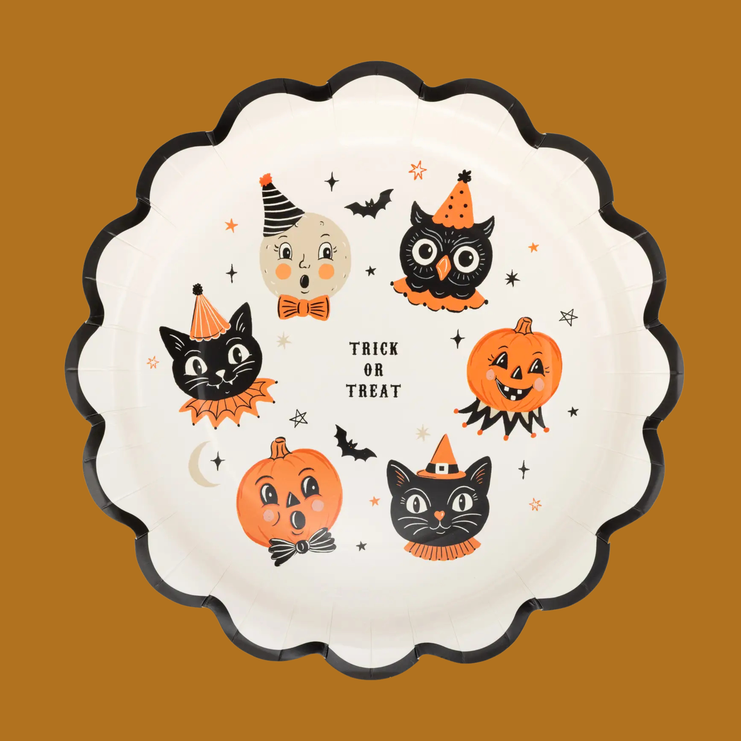 trick or treat characters paper plates