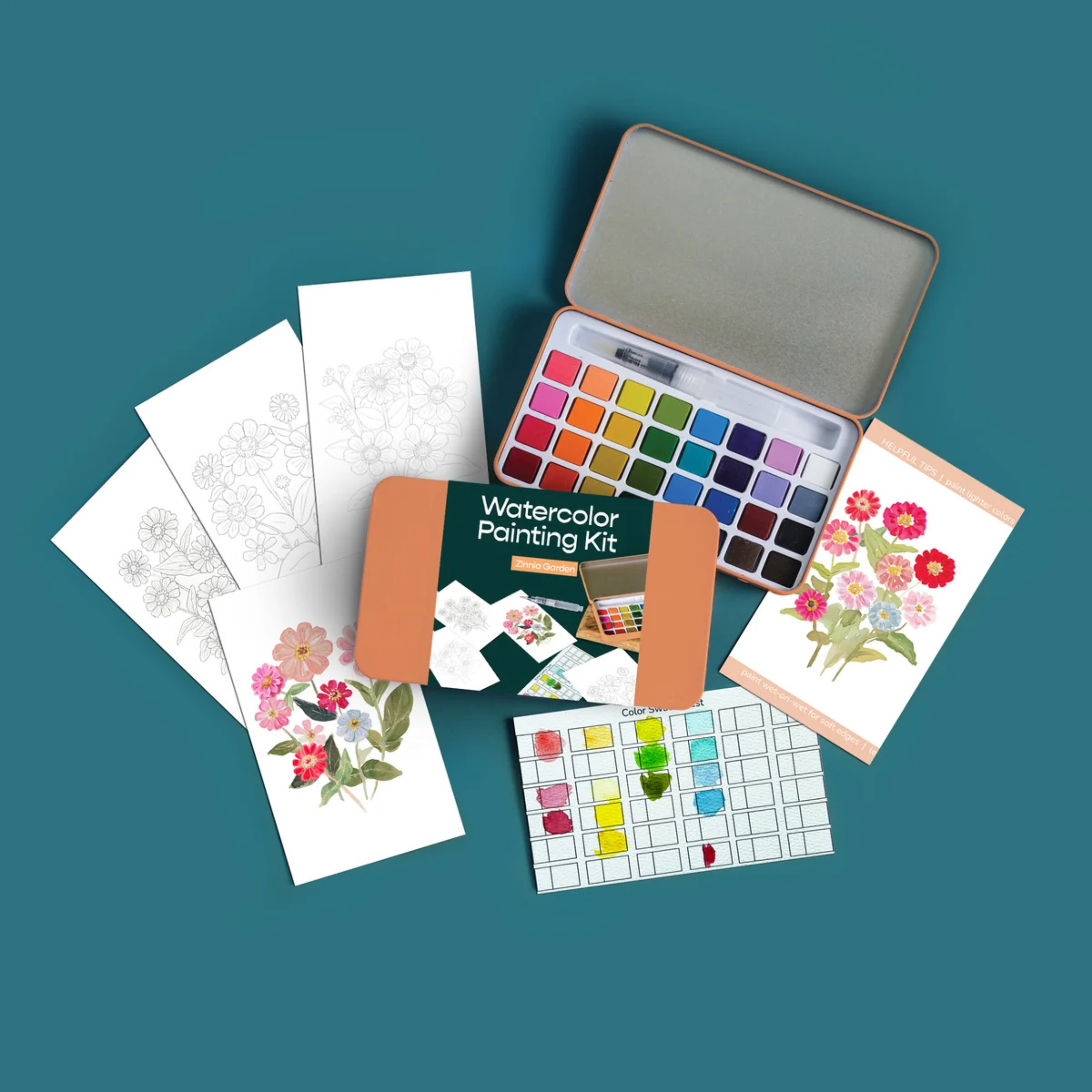 a watercolor painting kit. 