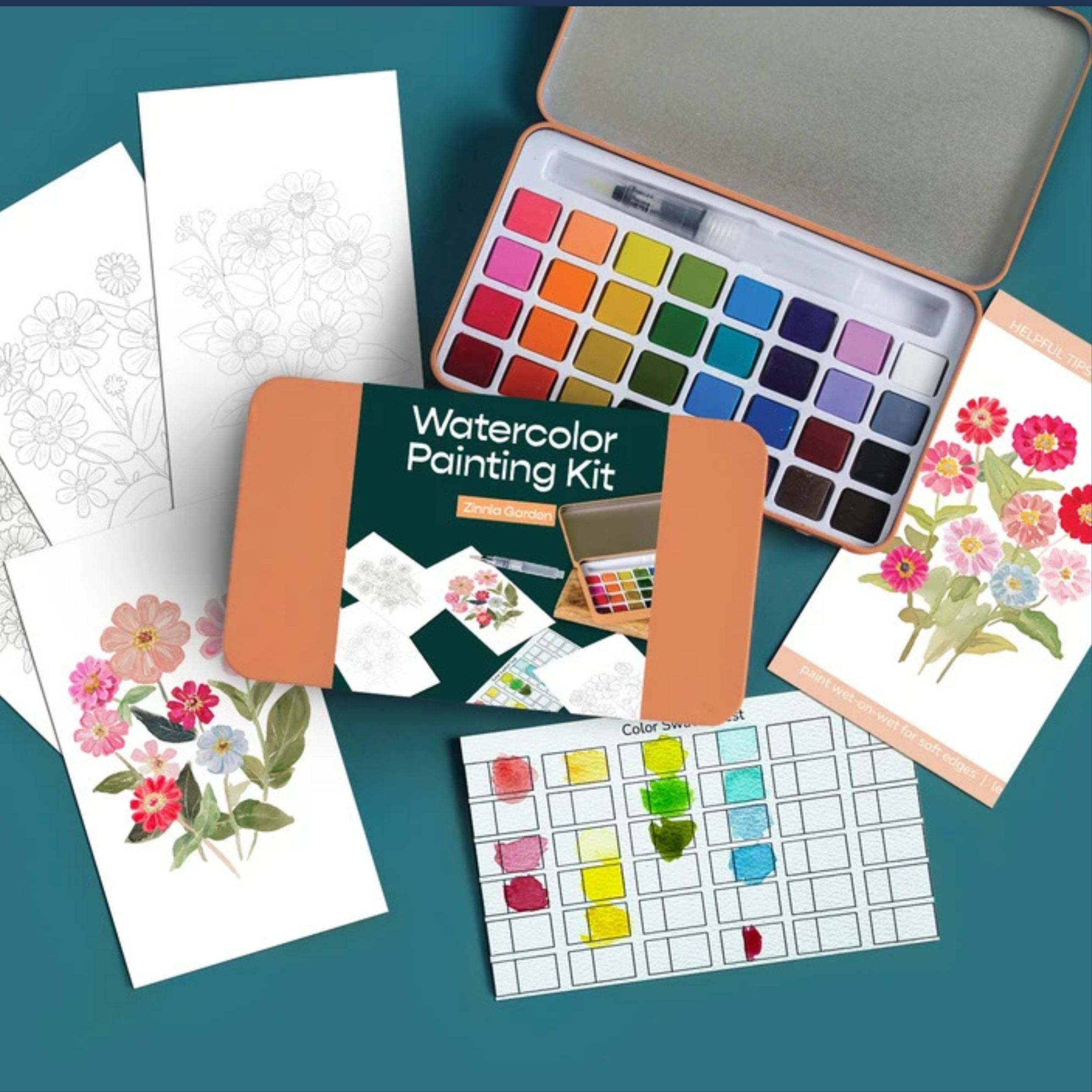 a watercolor painting kit. 