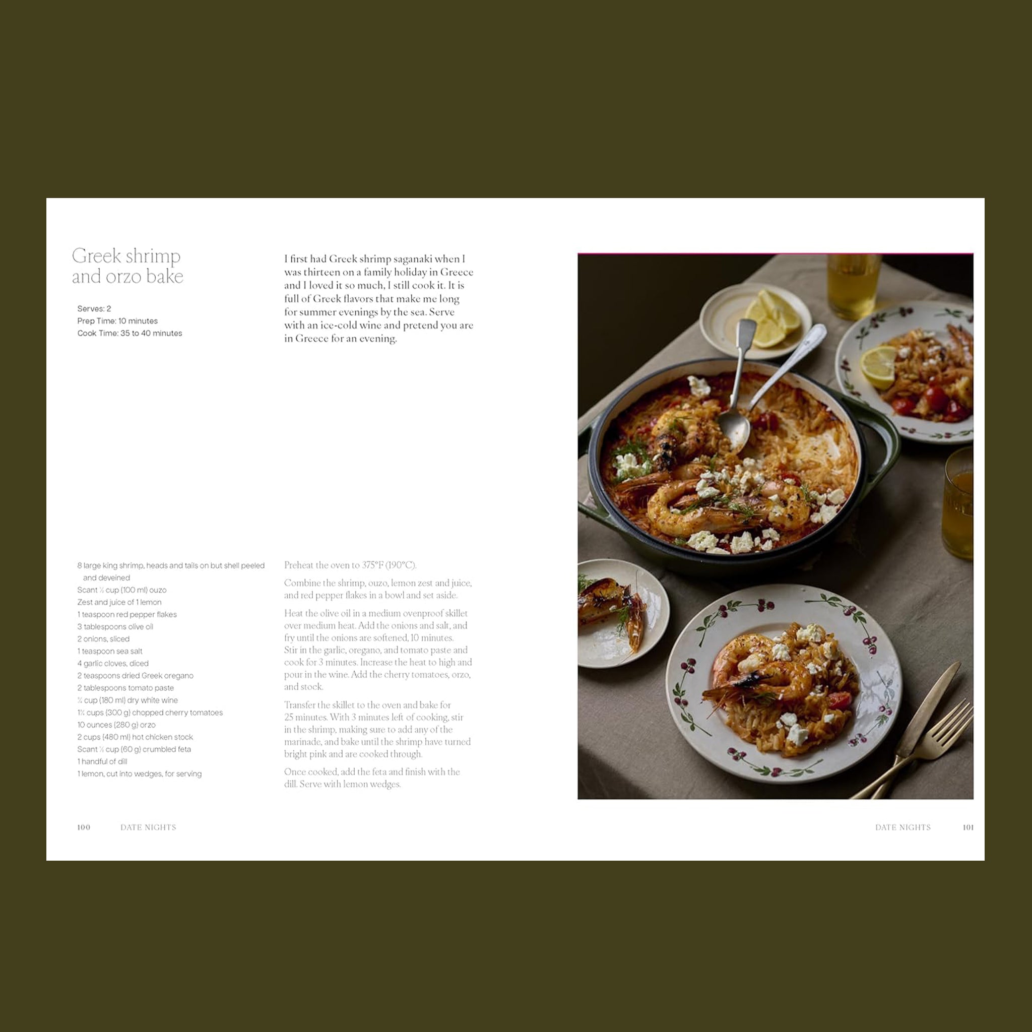 "Greek shrimp and orzo bake"