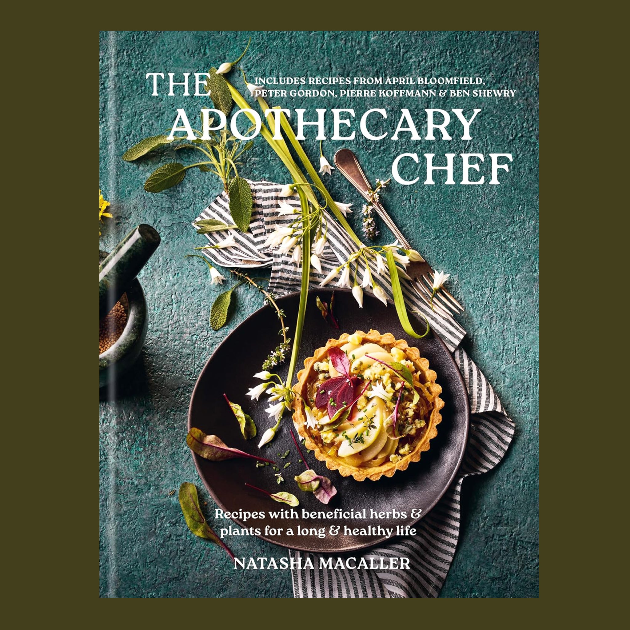 "The Apothecary Chef Includes Recipes From April Bloomfield, Peter Gordon, Pierre Koffmann & ben Shewry". 
