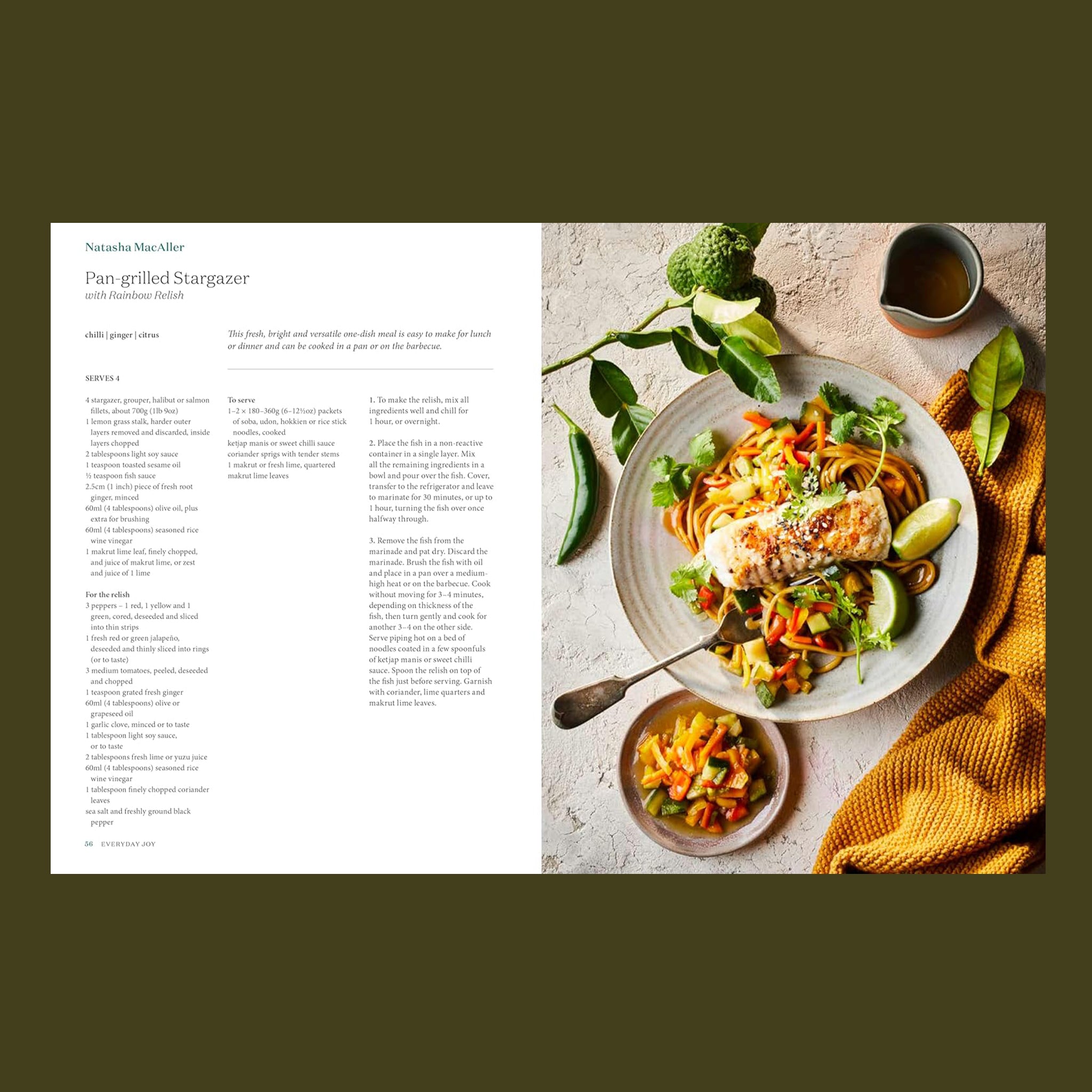 Pan-grilled Stargazer with Rainbow Relish
