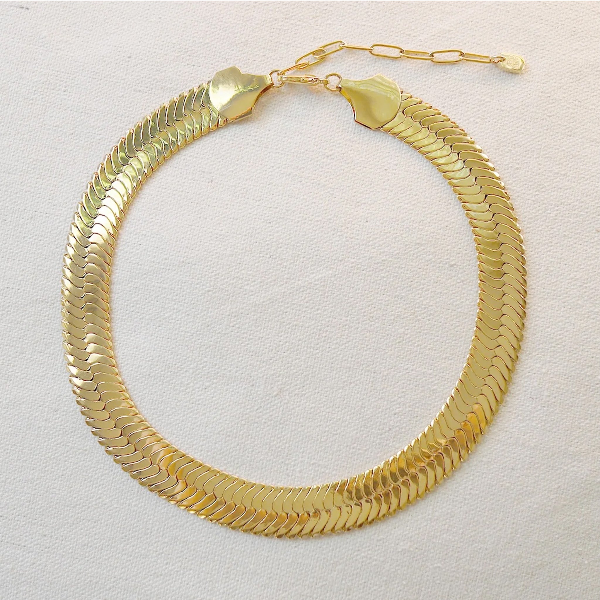 A herringbone chain chunky necklace. 