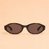 Sunglasses with tortoiseshell frame and dark lenses on a beige background