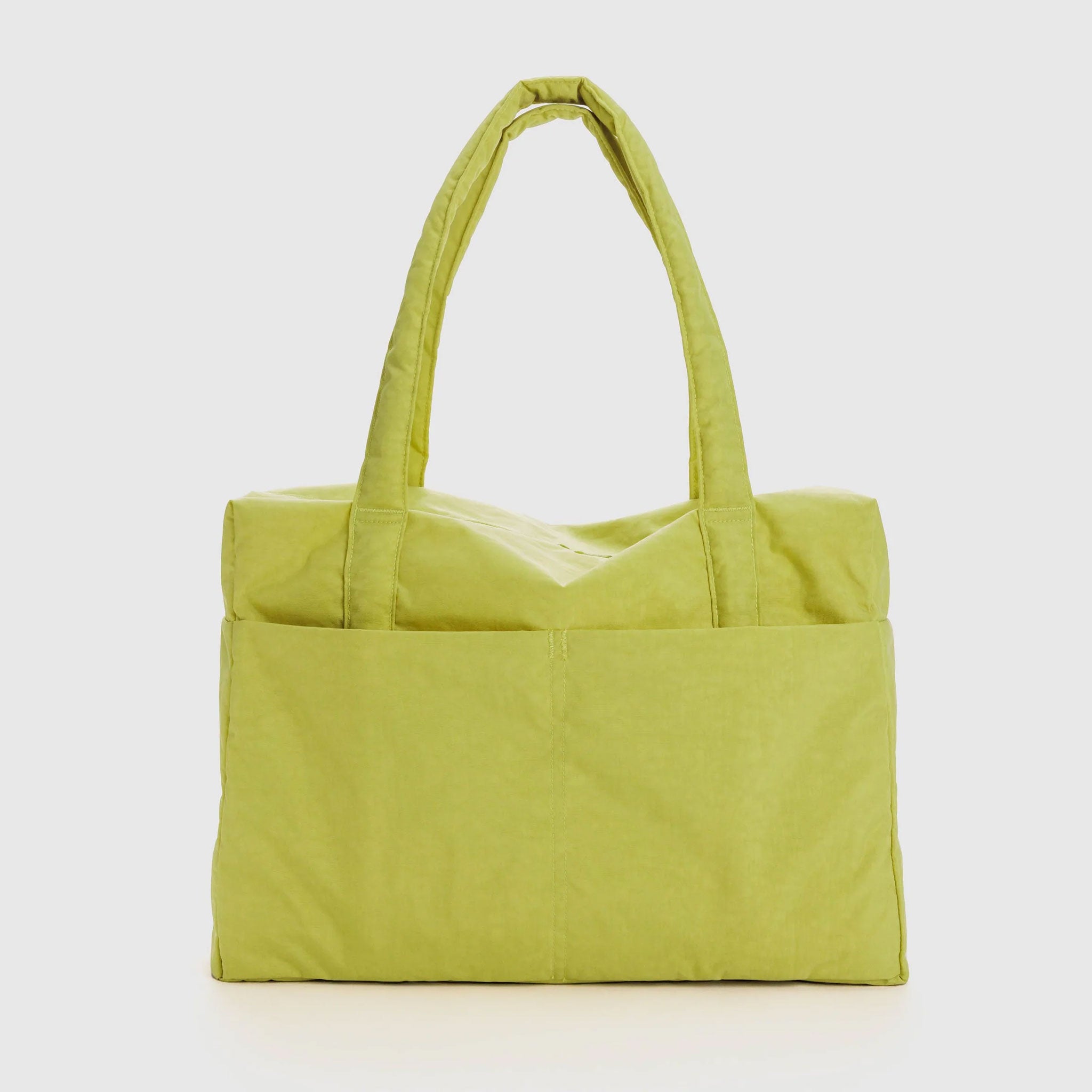 a lime green nylon bag