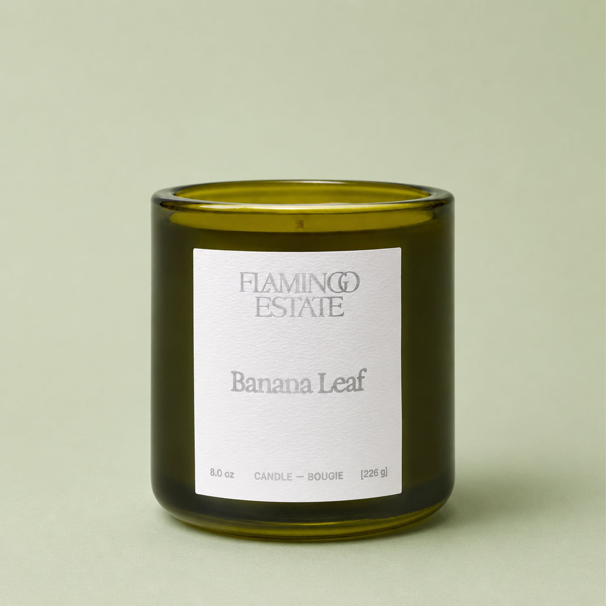 "flamingo estate banana leaf" candle. 