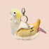 A banana slug stuffed toy bag charm. 