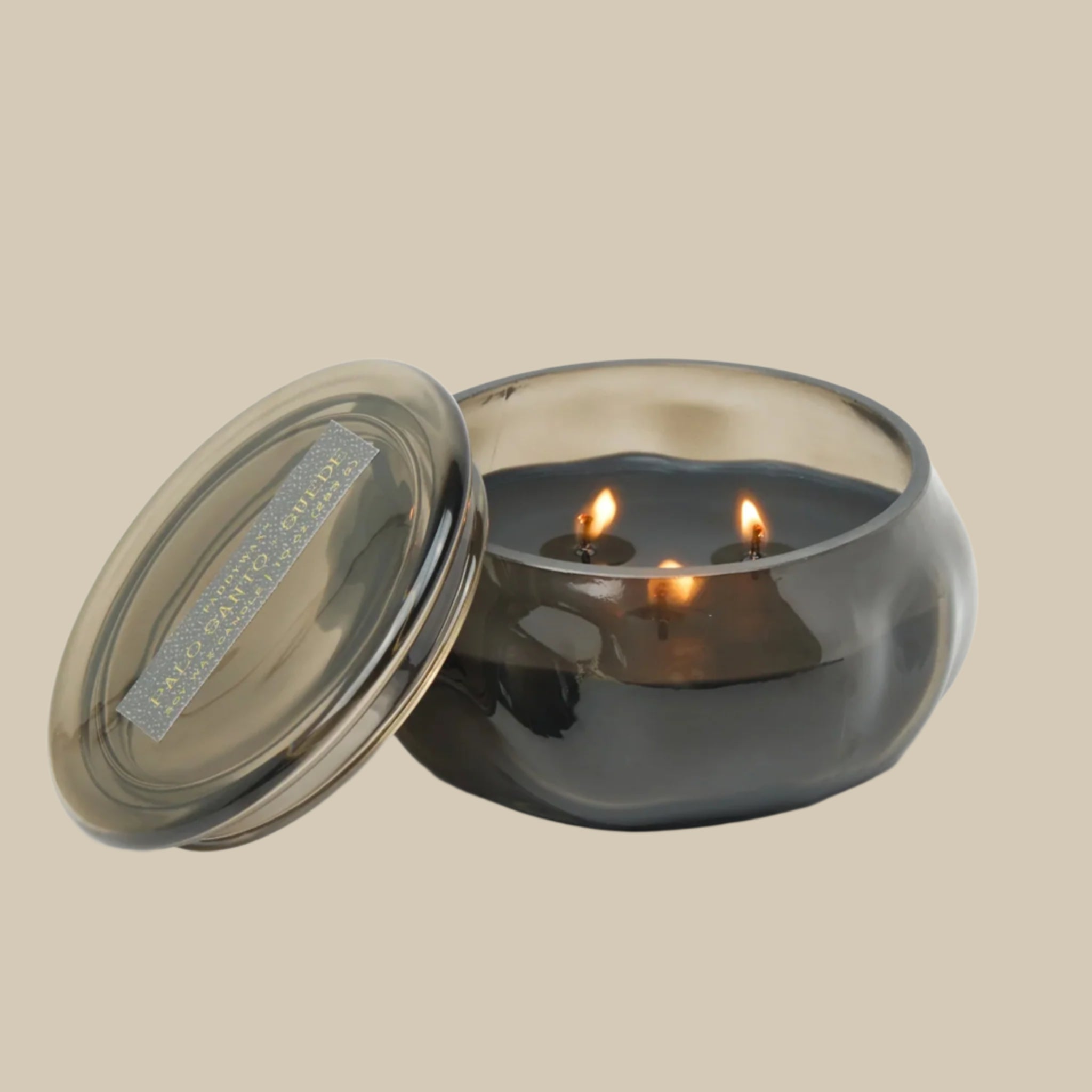Basalt Black Candle | Palo Santo Suede