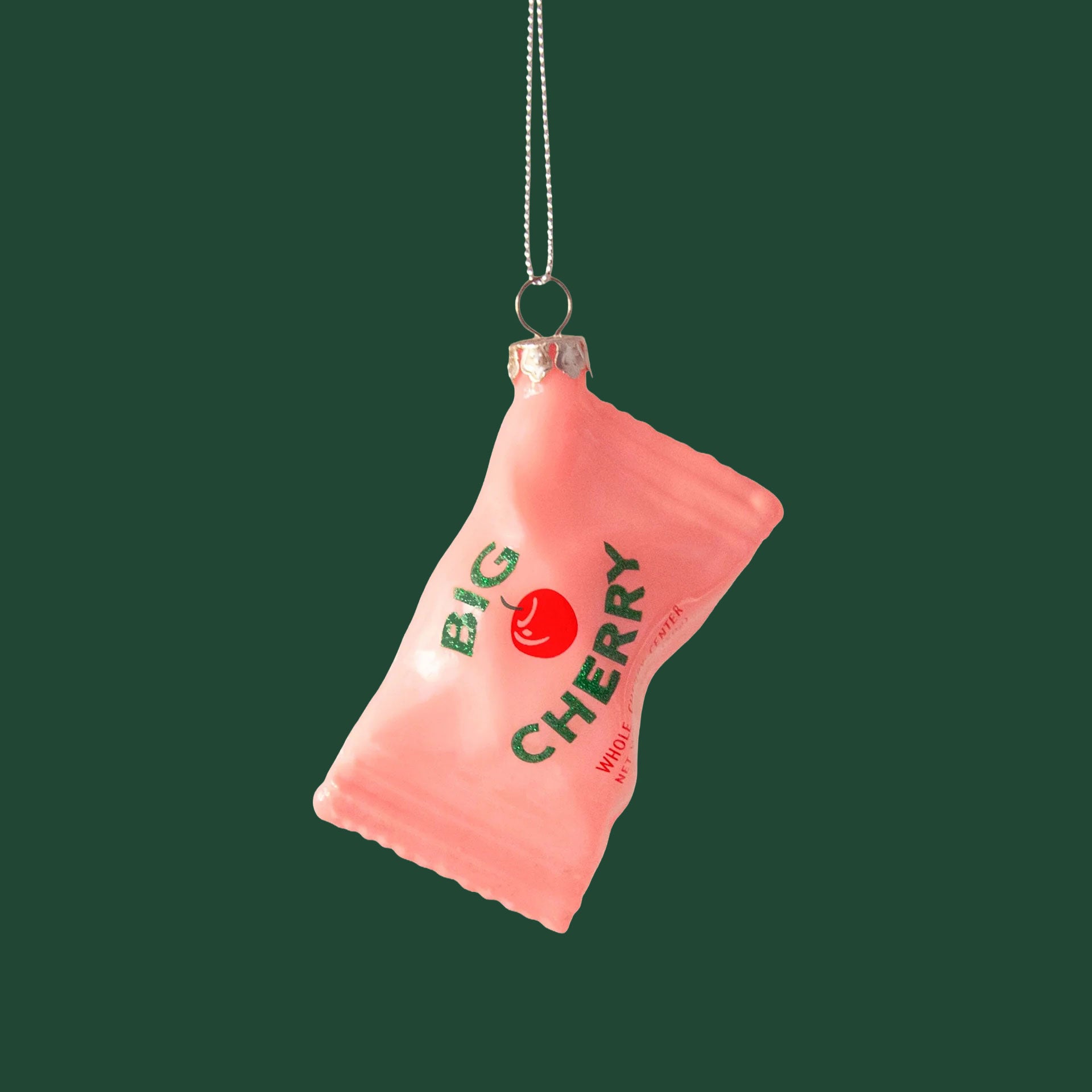 A pink big cherry shaped ornament. 