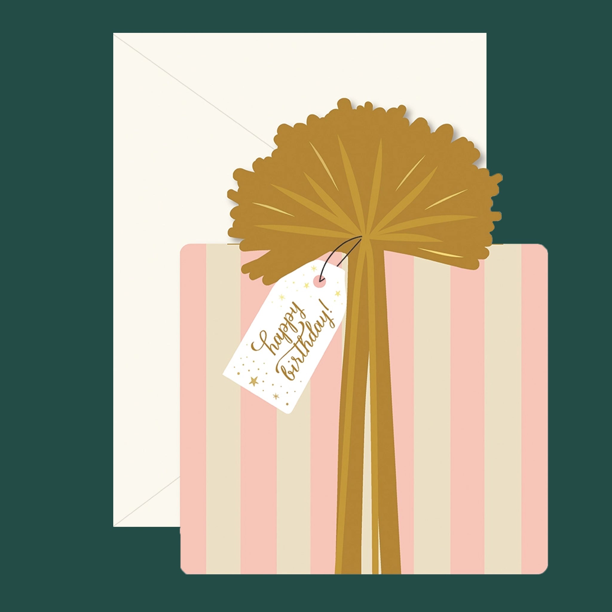 A birthday gift shaped card. 