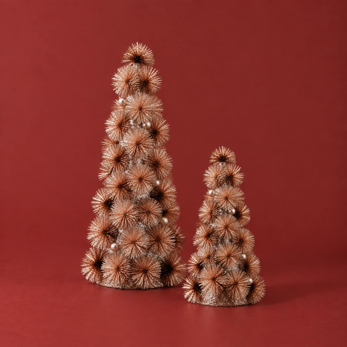 Tinsel Ball Tree with Glitter | Blush
