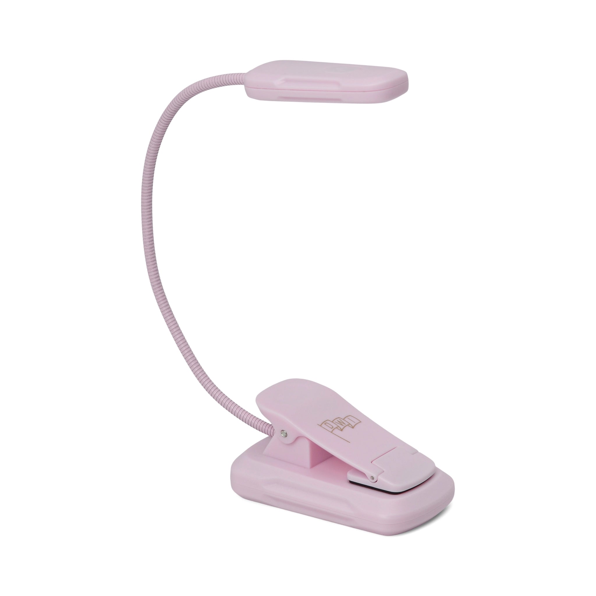 A lilac colored rechargeable book light 