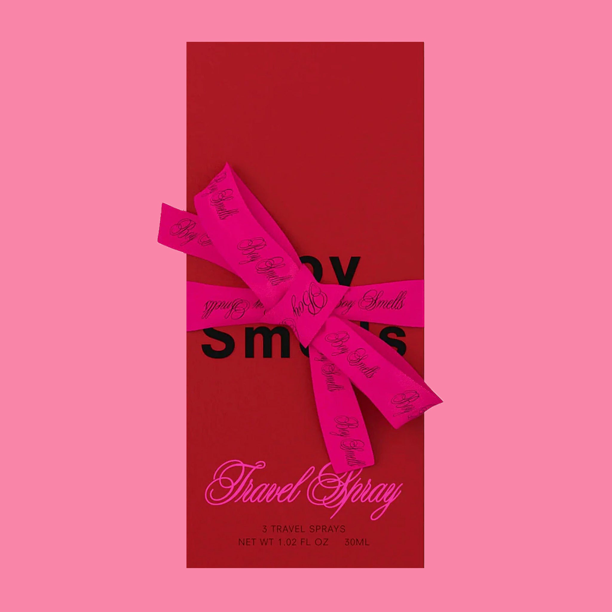 "Boy Smells Travel Spray", a box of a travel spray perfumes. 