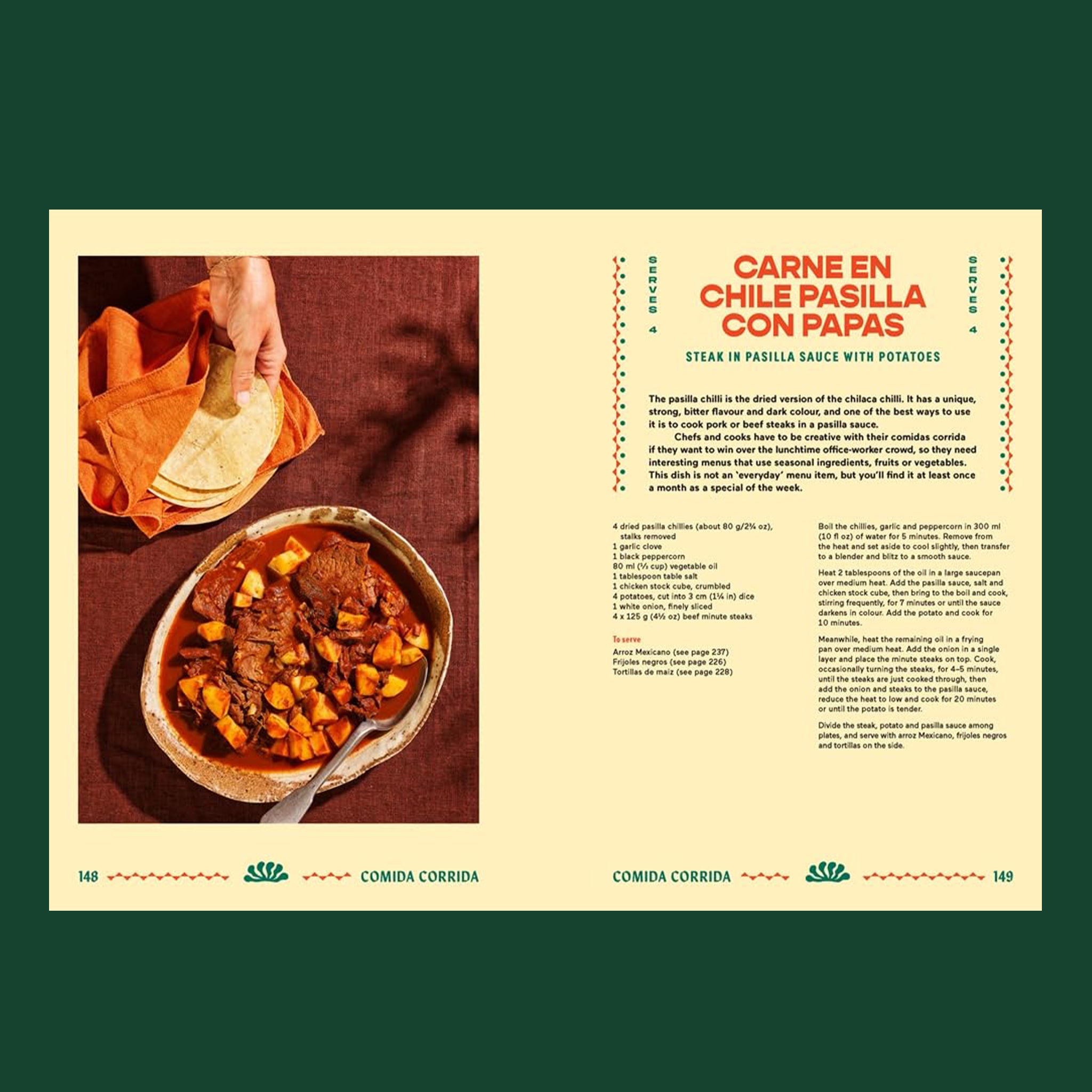 "Carne En Chile Pailla Con Papas"