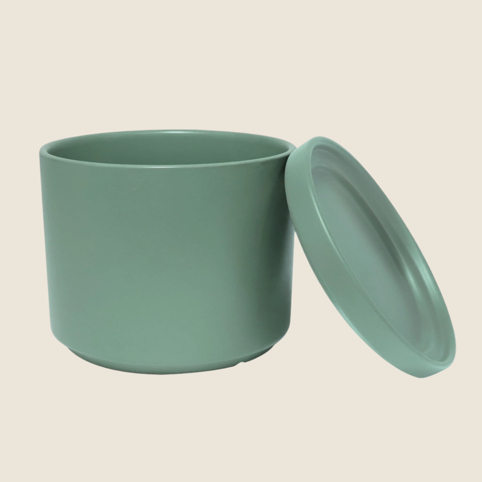 green ceramic plant saucer Ceramic Cylinder Planter & Saucer