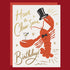 Birthday card with a lobster holding a martini glass and text 'Have a Claw-some Birthday!' on a red background.