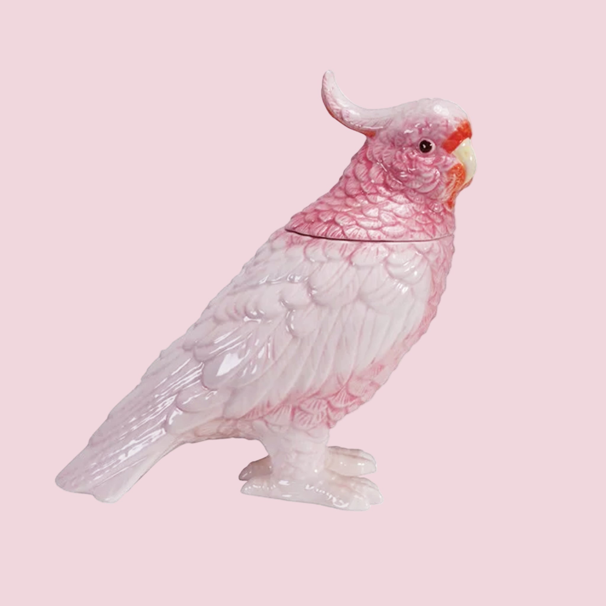 Ceramic Cockatoo Shaped Jar w Lid