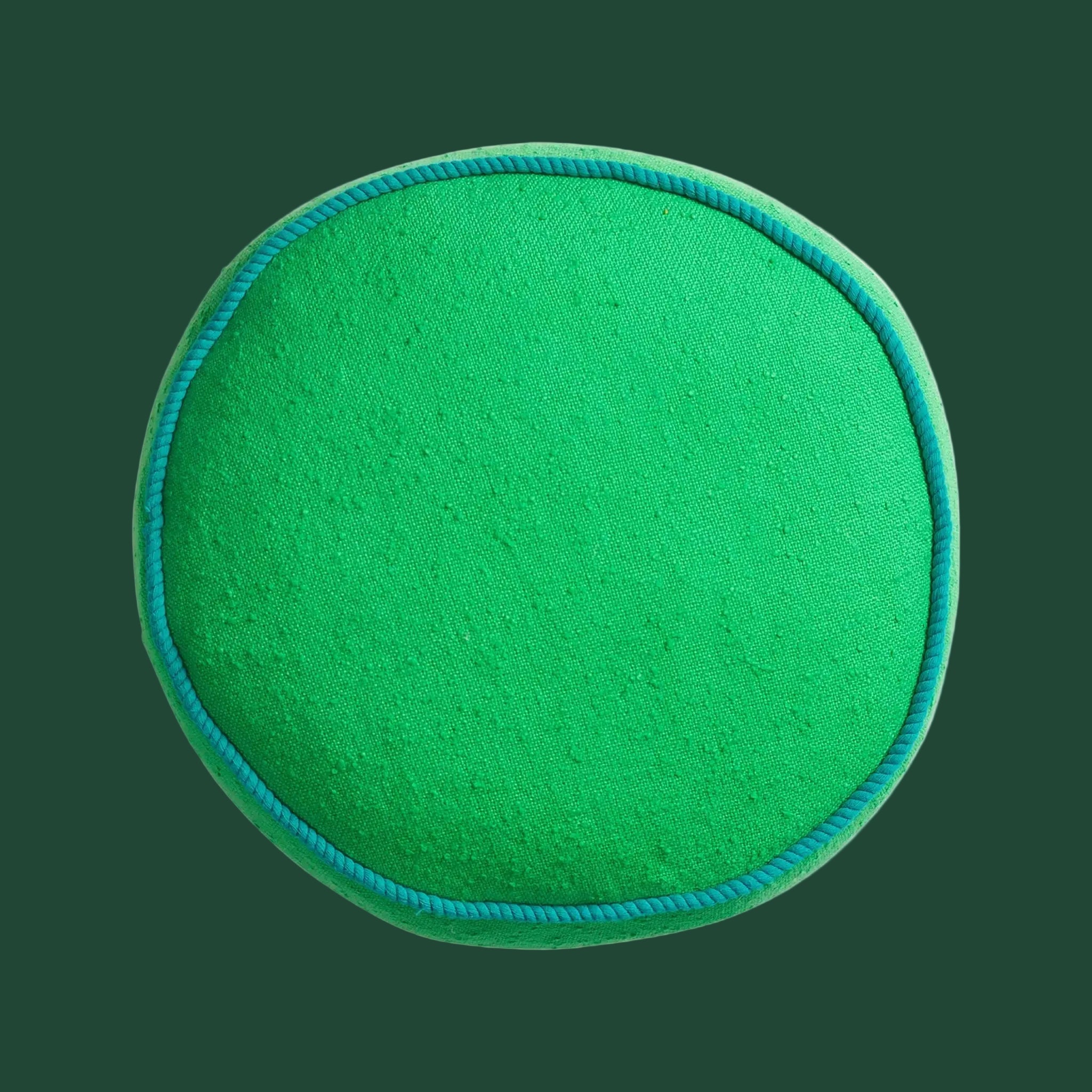 A round green pillow.