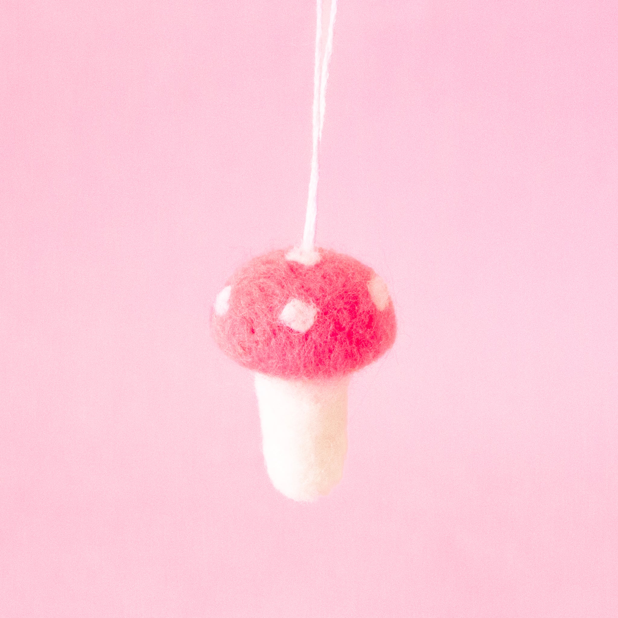 Felt Mushroom Ornament | Dark Pink