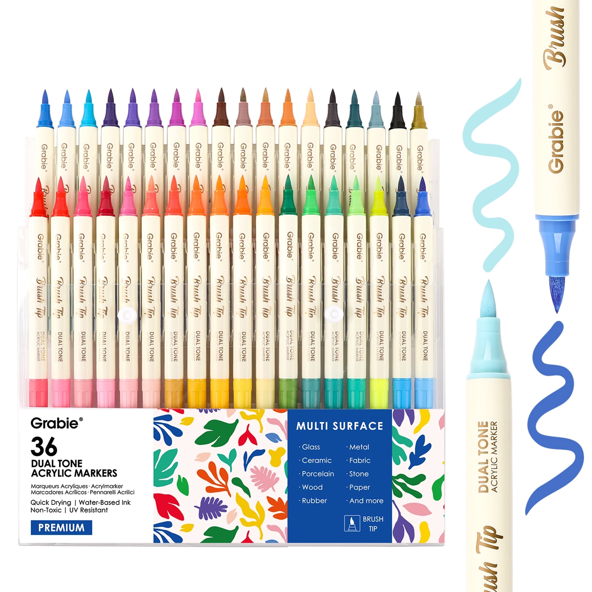 A set of 36 dual ended paint markers. 