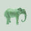 Mint colored flocked elephant statue. 