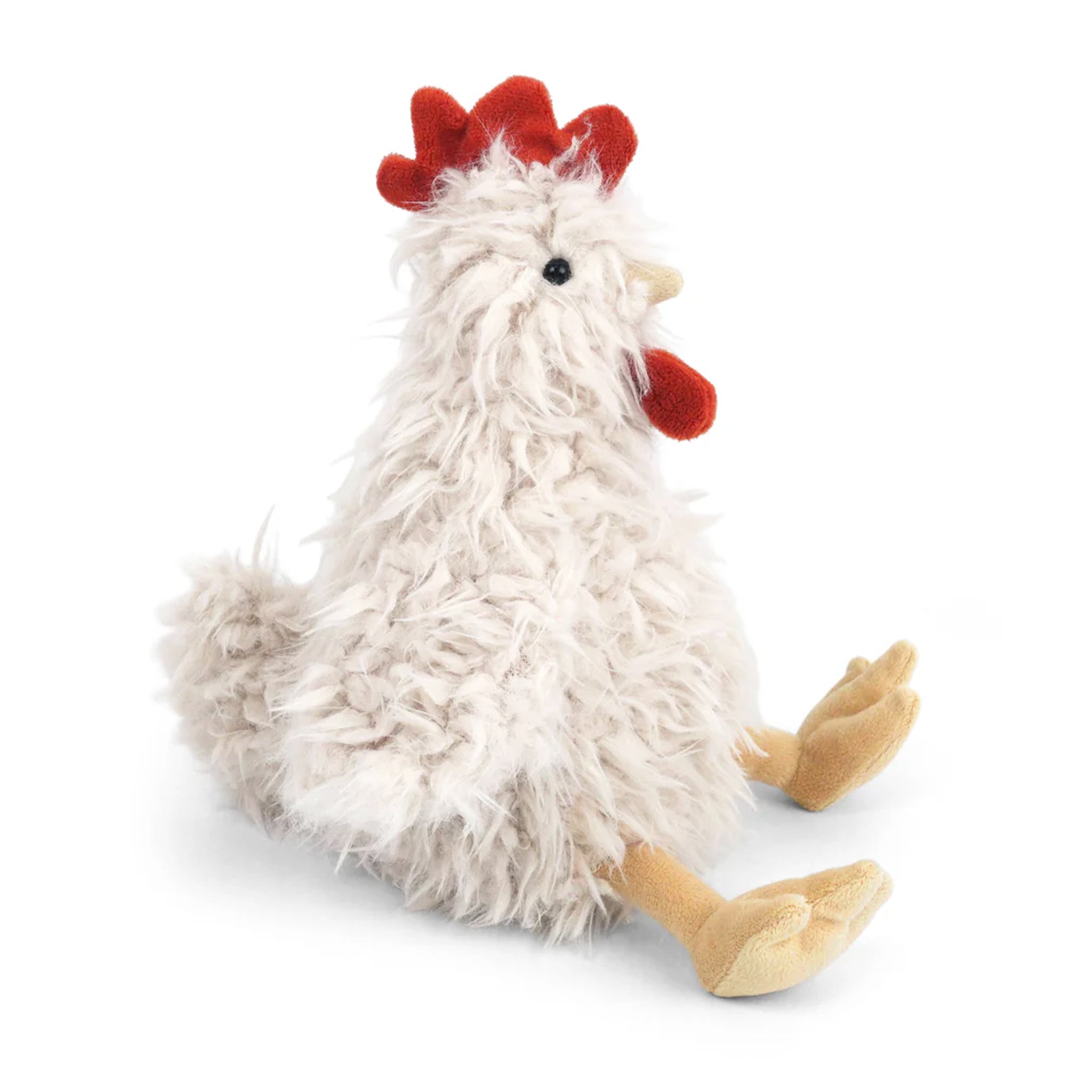 A chicken fluffy stuffed animal. 