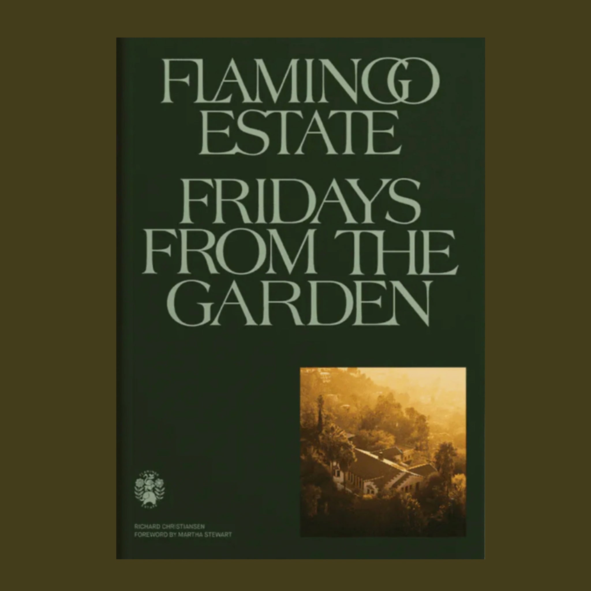 A green book with gold text that reads, 'Fridays From The Garden'. 