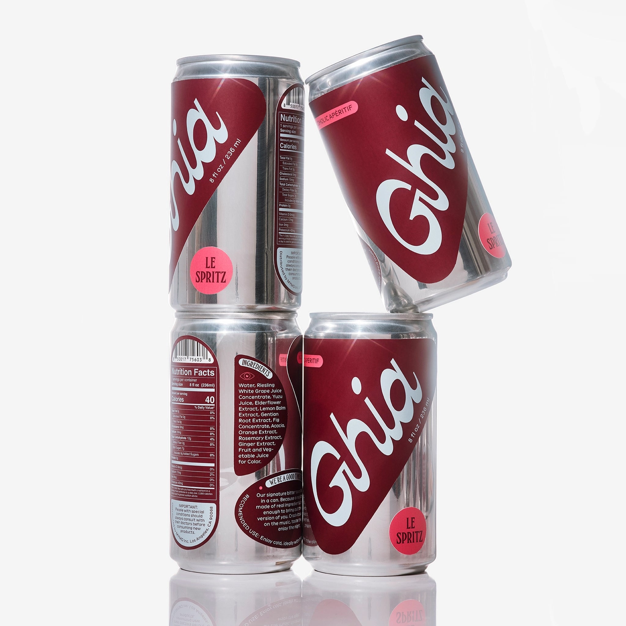 "Ghia Ghia Soda" pack of four sodas. 
